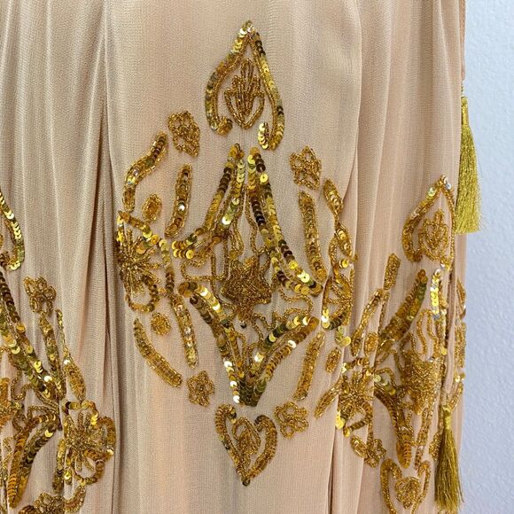Soft Surroundings Mocha Gold Sequin Full Maxi Skirt Large Festival Gypsy Fairy - Picture 3 of 13